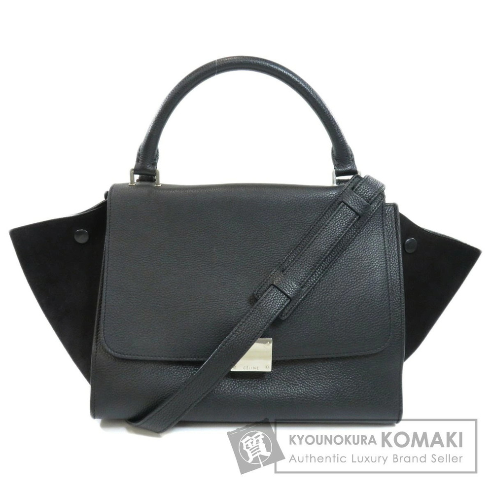 Celine Trapeze Bag black leather suede